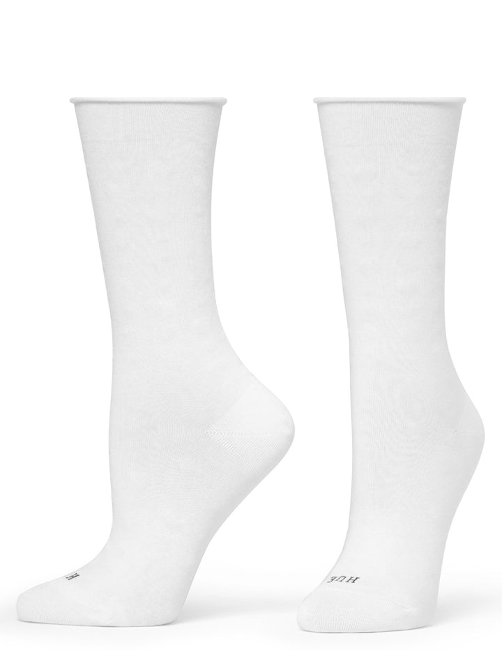 Two white socks on a white background