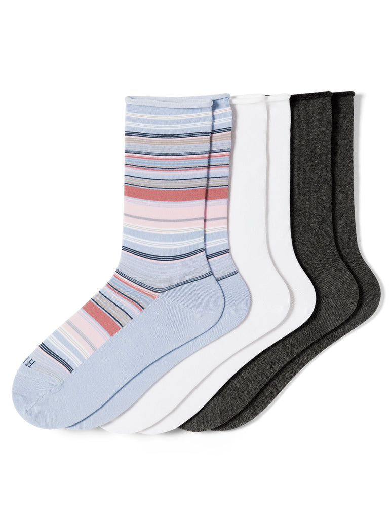 HUE Jeans Sock Calzini Casual Donna (Pacco Da 3) | Calze Alla Caviglia Morbide In Modal, Nylon E Spandex - 3